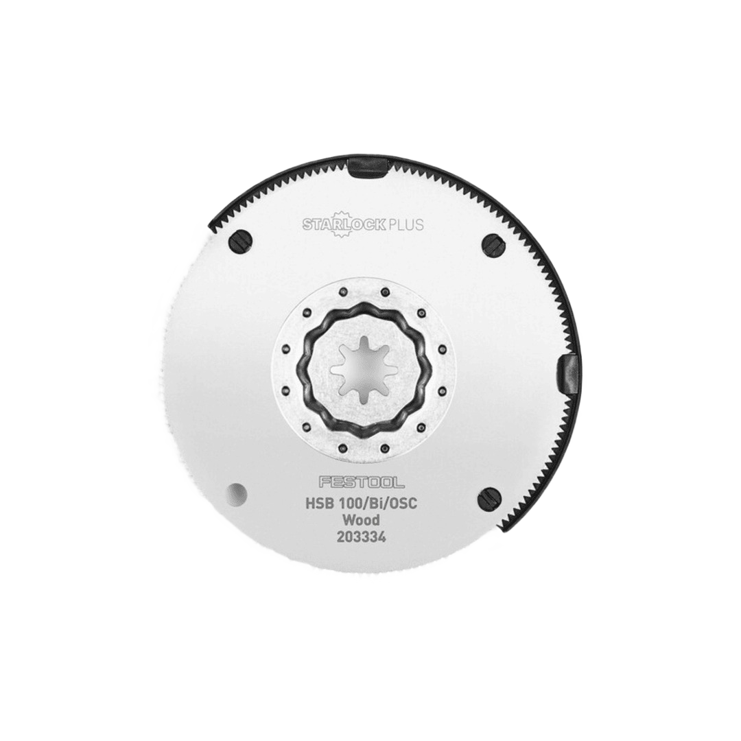 Circular saw blade with Starlock Plus mount designed for precision wood cutting in home improvement tasks