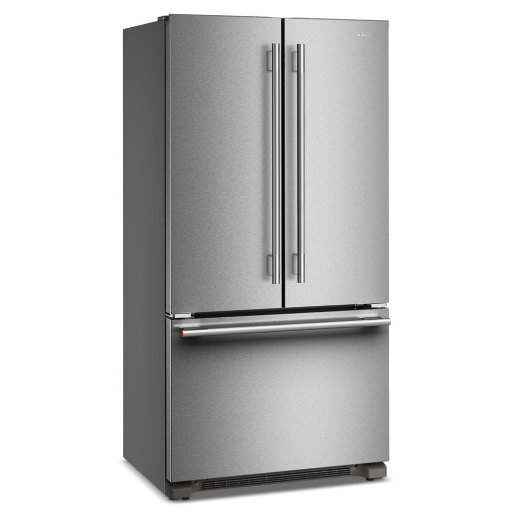 36-inch stainless steel French door refrigerator with bottom freezer in KitchenAid appliances collection