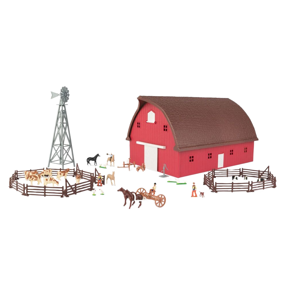 1/64 scale toy barn set with windmill, farm animals, and fencing for vehicles and toys collections under $50