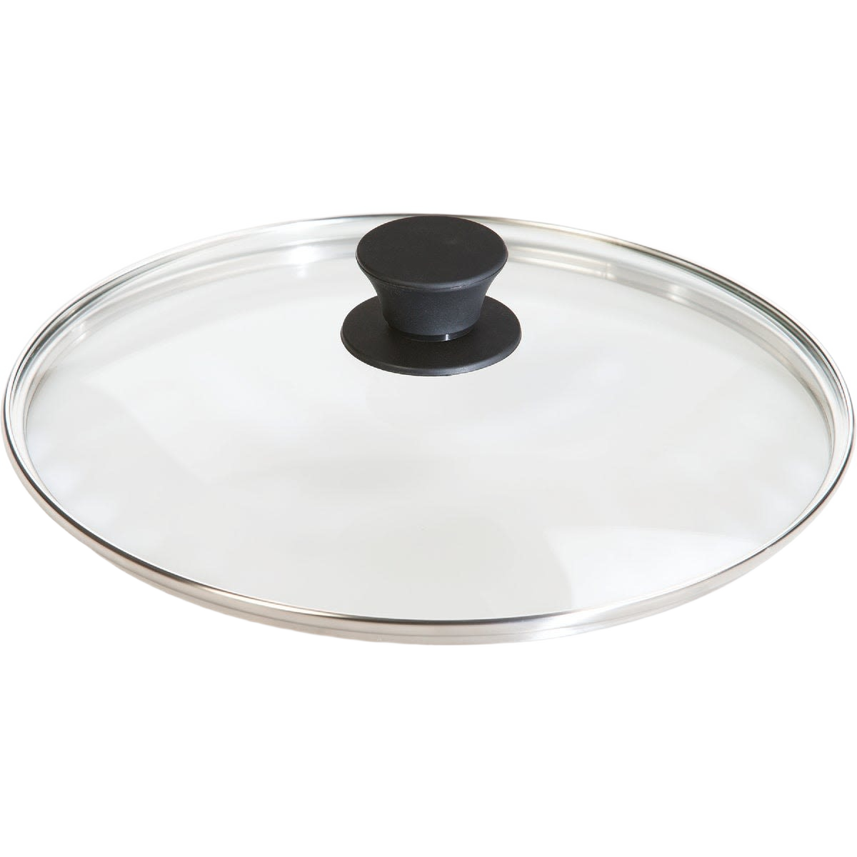 Round clear tempered glass lid with stainless steel rim and black knob for kitchenware under $50 collection