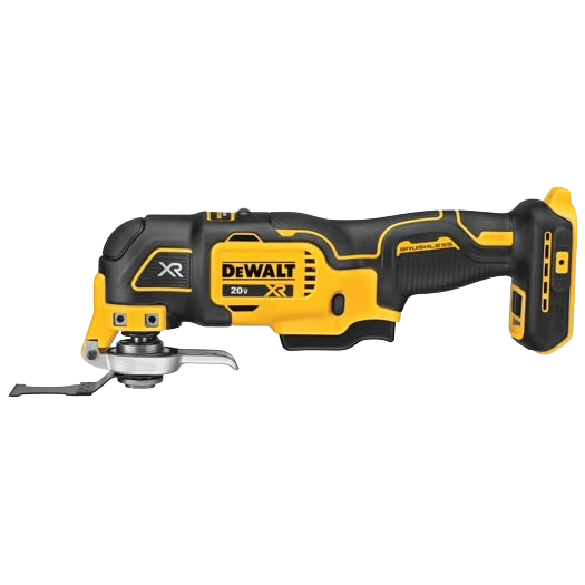 Compact cordless oscillating multi-tool in yellow and black designed for precision woodworking and home improvement projects in power tools and woodworking tool collections.