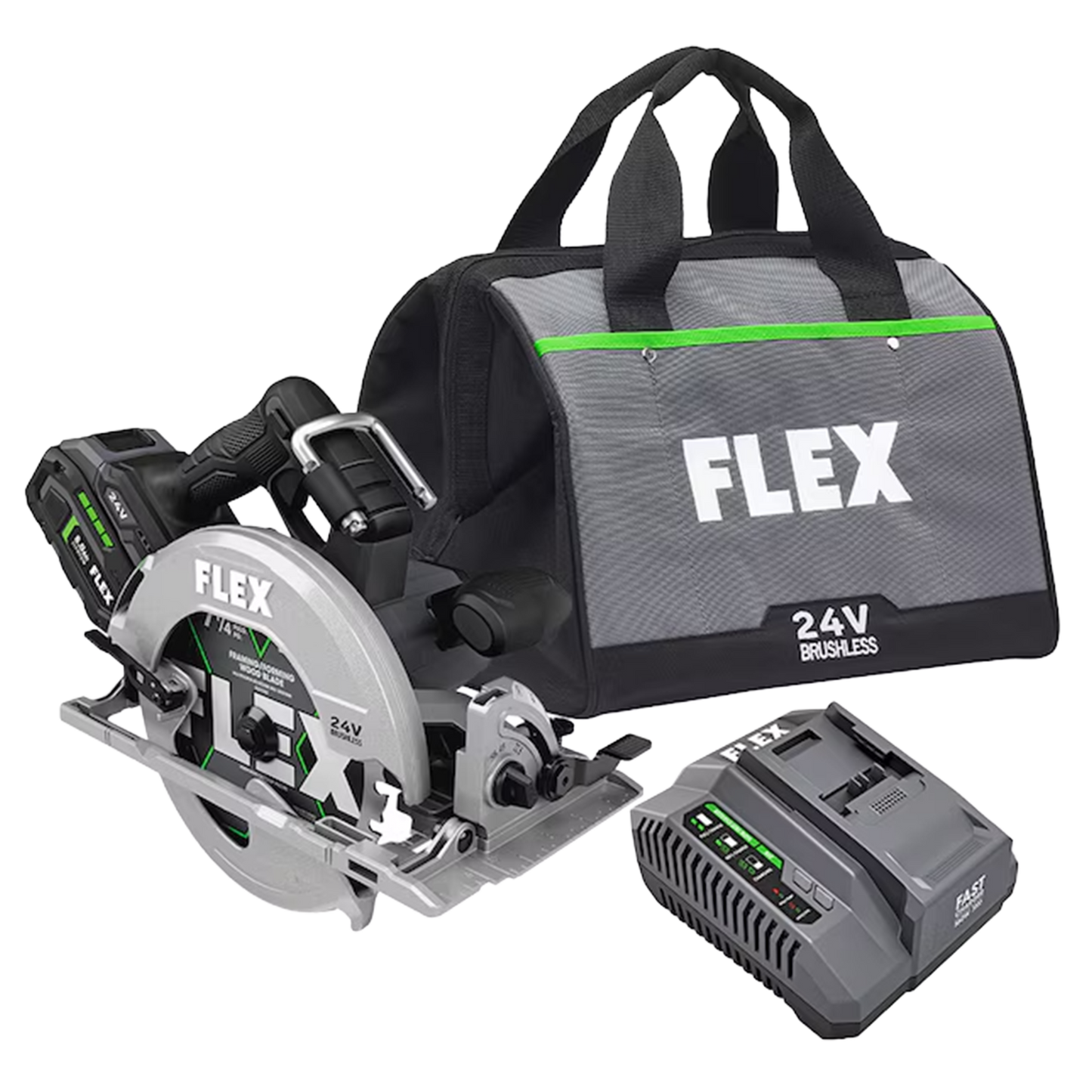 FLEX 24V 7-1/4" Brushless Circular Saw Kit + Demolition Blade
