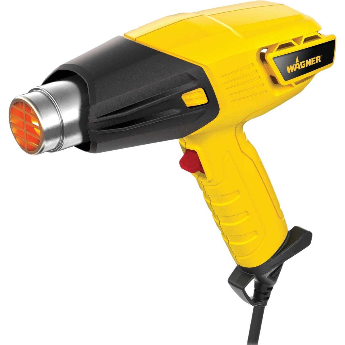 Yellow and black heat gun with ergonomic grip and adjustable heat settings for home improvement projects and tool use