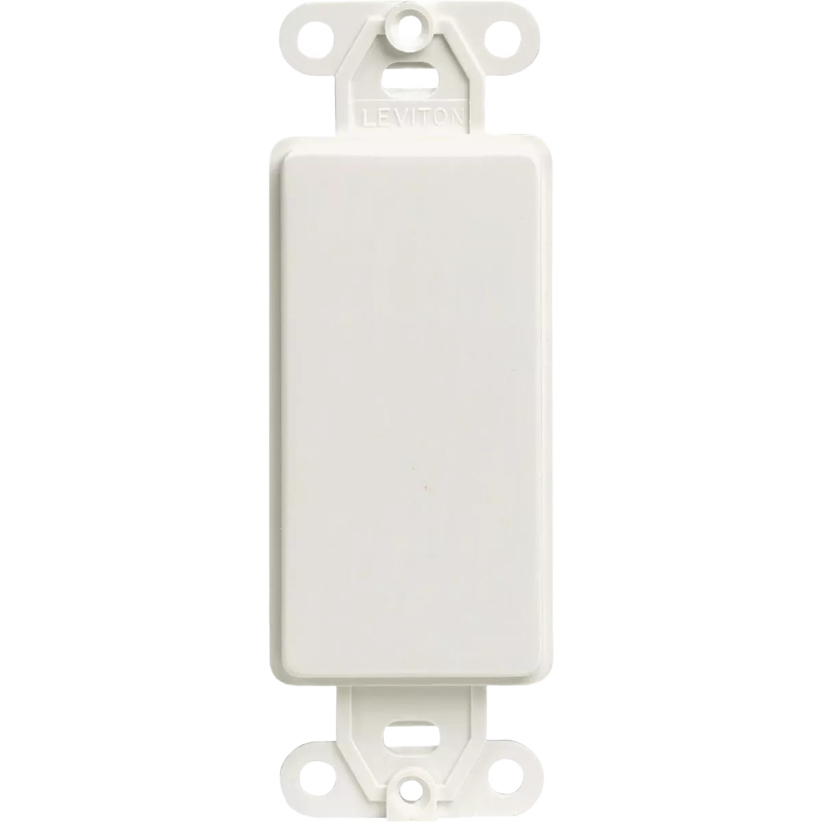 White nylon blank wall plate insert for covering unused electrical openings in home improvement projects