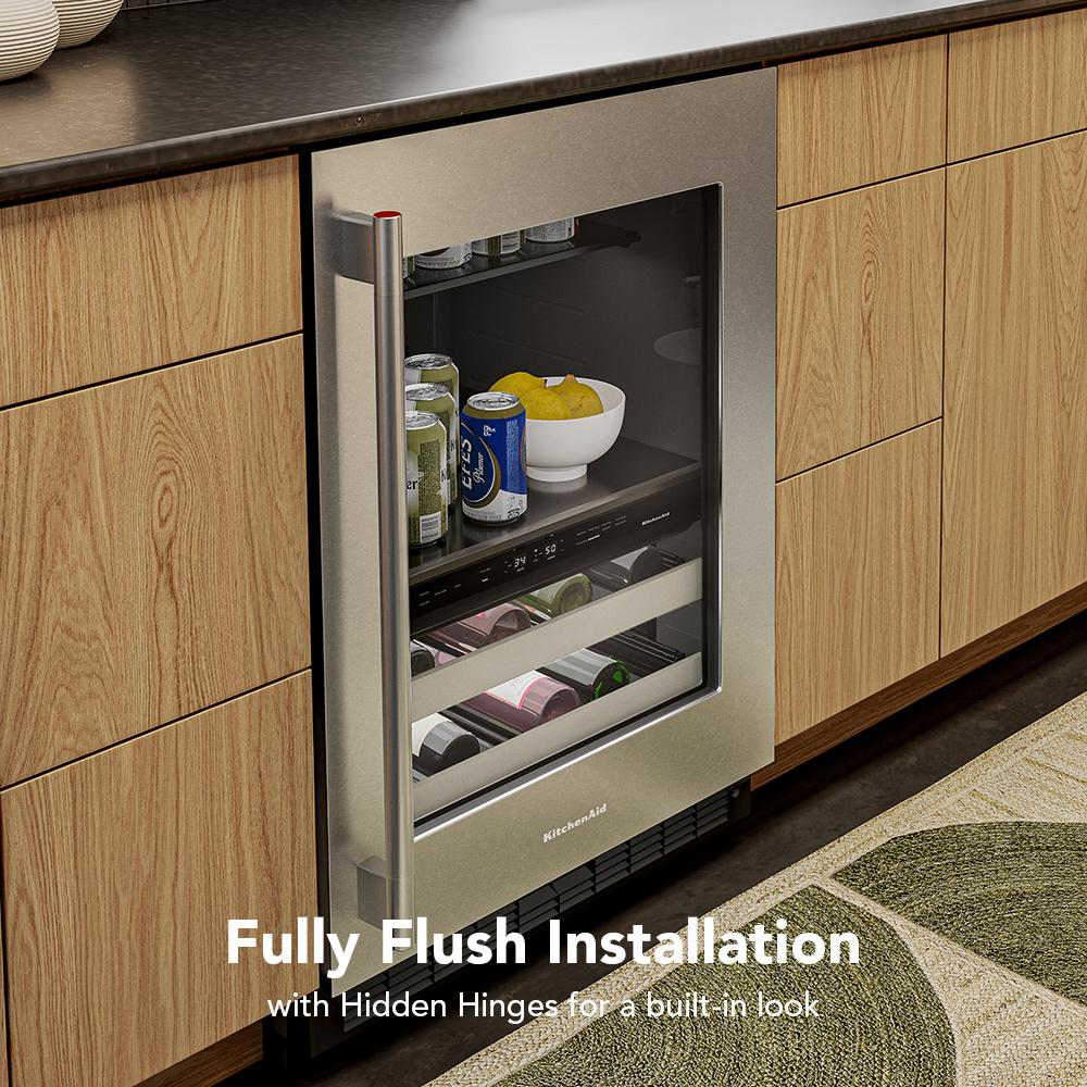 24" Beverage Center with Glass Door and Metal-Front Racks