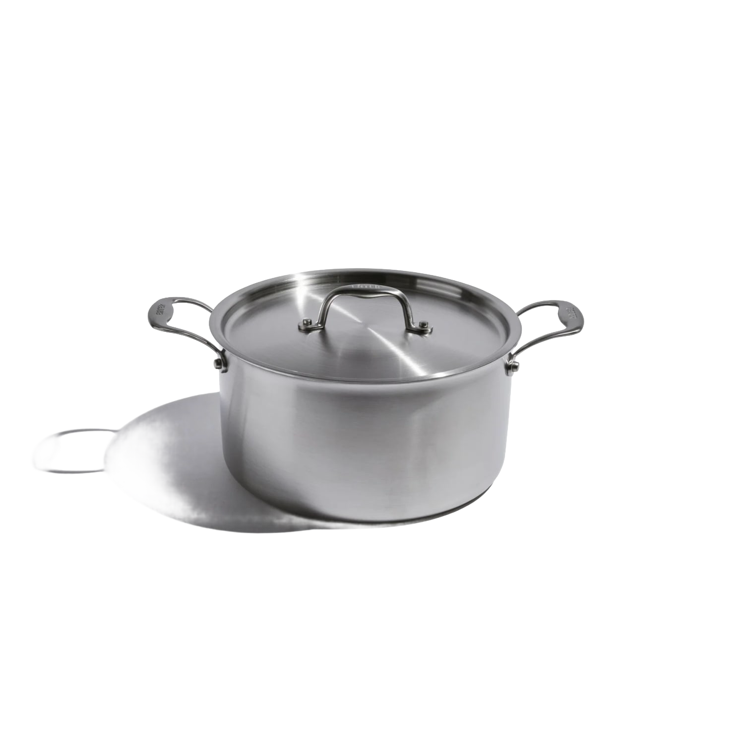 Stainless steel 8-quart stock pot with lid and side handles, durable kitchenware for cooking and meal prep tasks
