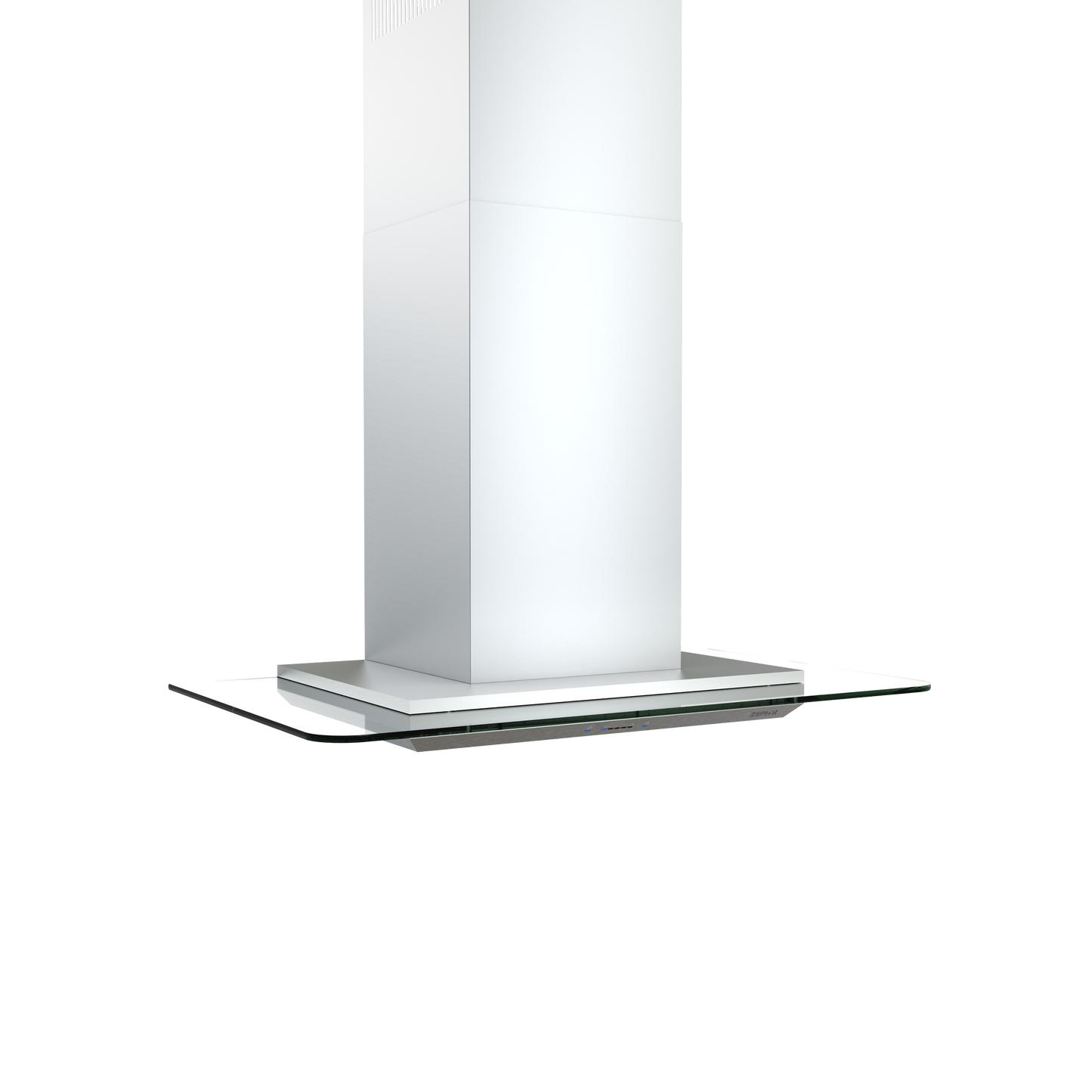 Wall-mounted Verona chimney hood with LED glass canopy in white for kitchen ventilation and home improvement
