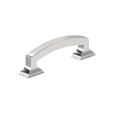 Polished chrome cabinet pull with 3 inch center-to-center spacing for hardware and furniture accessory needs