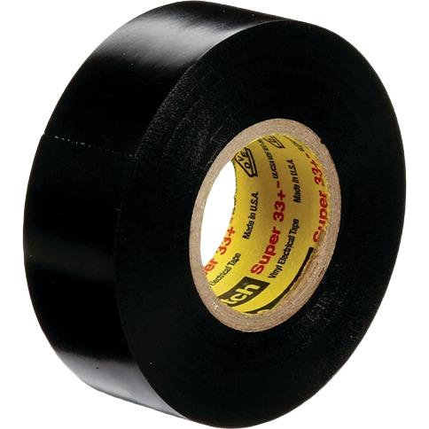 Black vinyl electrical tape roll for durable insulation in electrical tools and home improvement collections