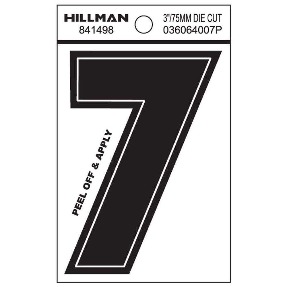 Adhesive black vinyl house number 7 for outdoor use in hardware and home improvement collections under $25