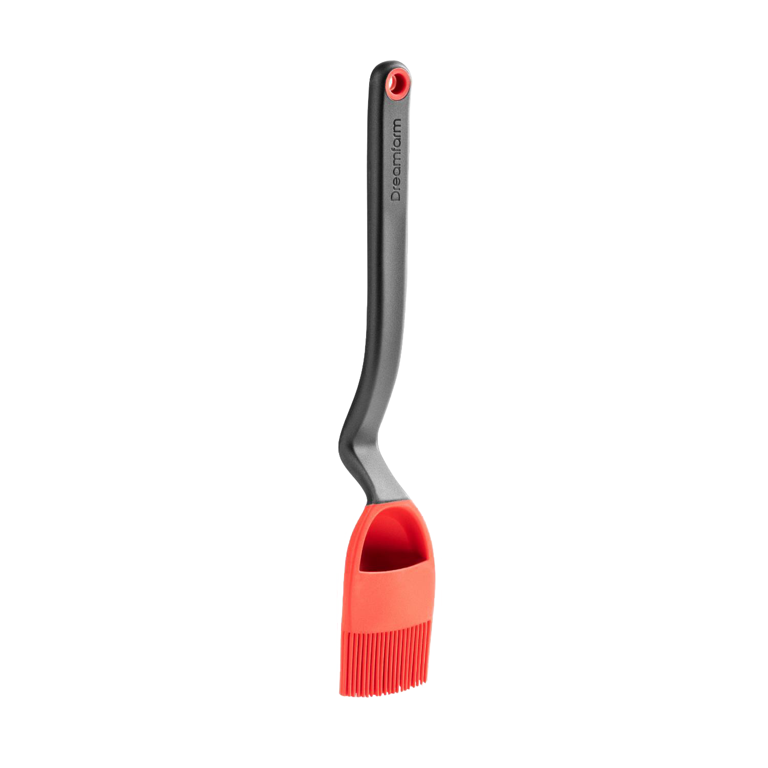 Red silicone basting brush with angled black handle for kitchen utensils and cooking tools under $50 collection