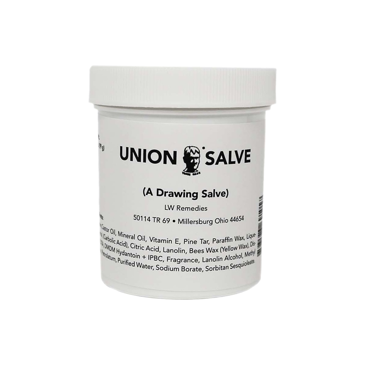 White plastic jar of Union Salve with black text, part of Health & Beauty under $50 collection