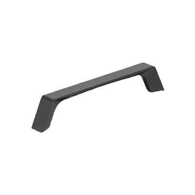 Matte black cabinet pull with a modern angular design for hardware and furniture accessory collections under $50
