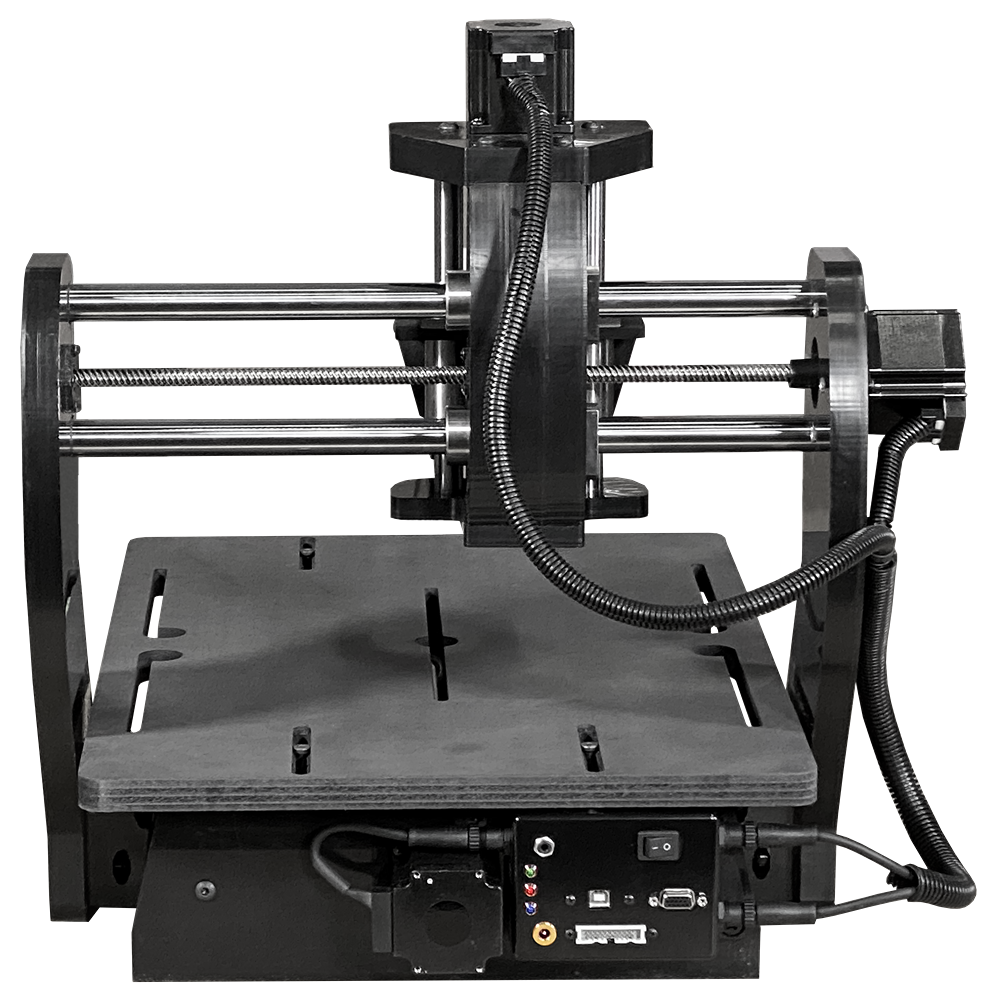 Compact desktop CNC router with metal frame and integrated electronics for precise tools and home improvement tasks