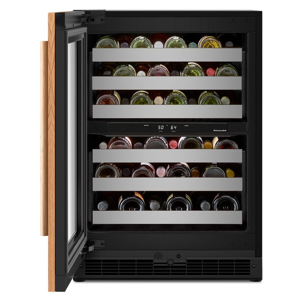 24-Inch Panel-Ready Undercounter Wine Cellar with Right Door Swing and 46-Bottle Capacity with Full-Extension Metal-Front Racks