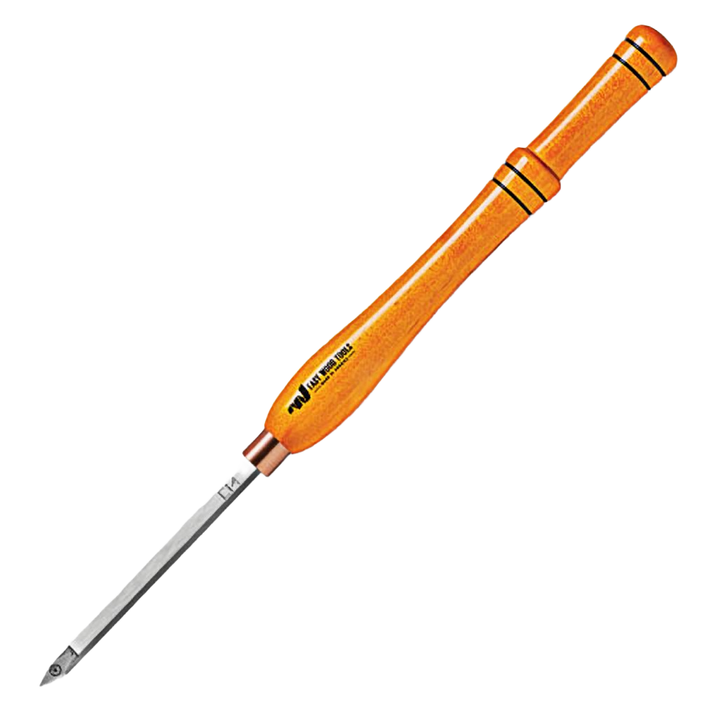Mid-size wood carving detailer with ergonomic wooden handle for precision work in woodworking tools and home improvement collections