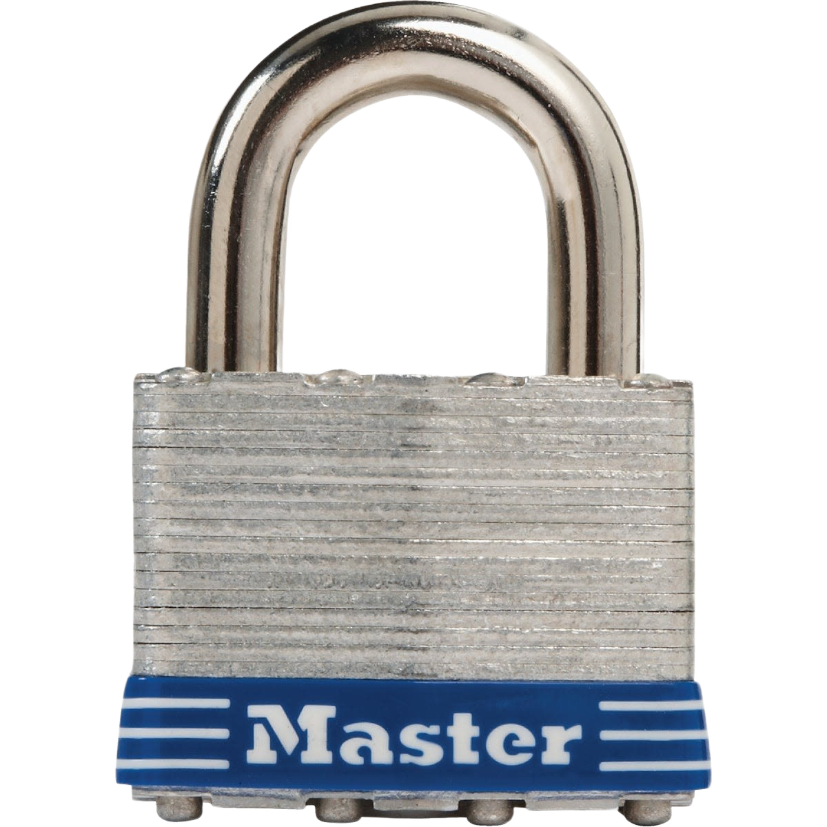 2-inch wide laminated steel padlock with 4-pin tumbler locking mechanism for secure hardware and home improvement use