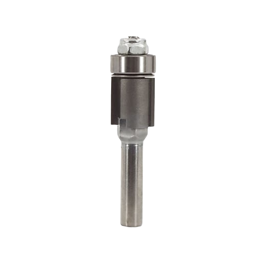 Removable flush trim head with bearing and arbor for smooth edge trimming in tool accessories and power tool collections