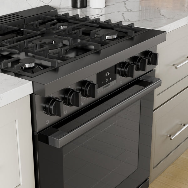 800 Series, Dual Fuel Freestanding Range, 30'', Black Stainless Steel