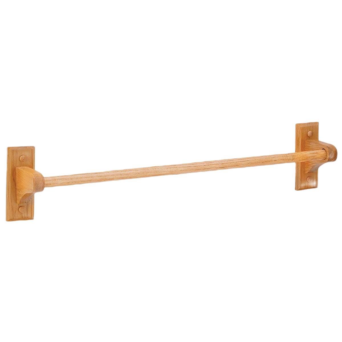Natural oak towel bar with classic design, ideal for home improvement and bathroom organization projects