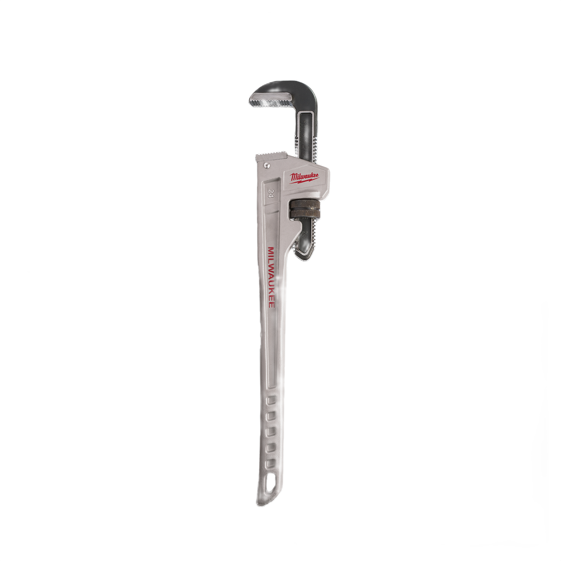 24-inch aluminum pipe wrench with adjustable jaw and textured grip for durable tools and home improvement use