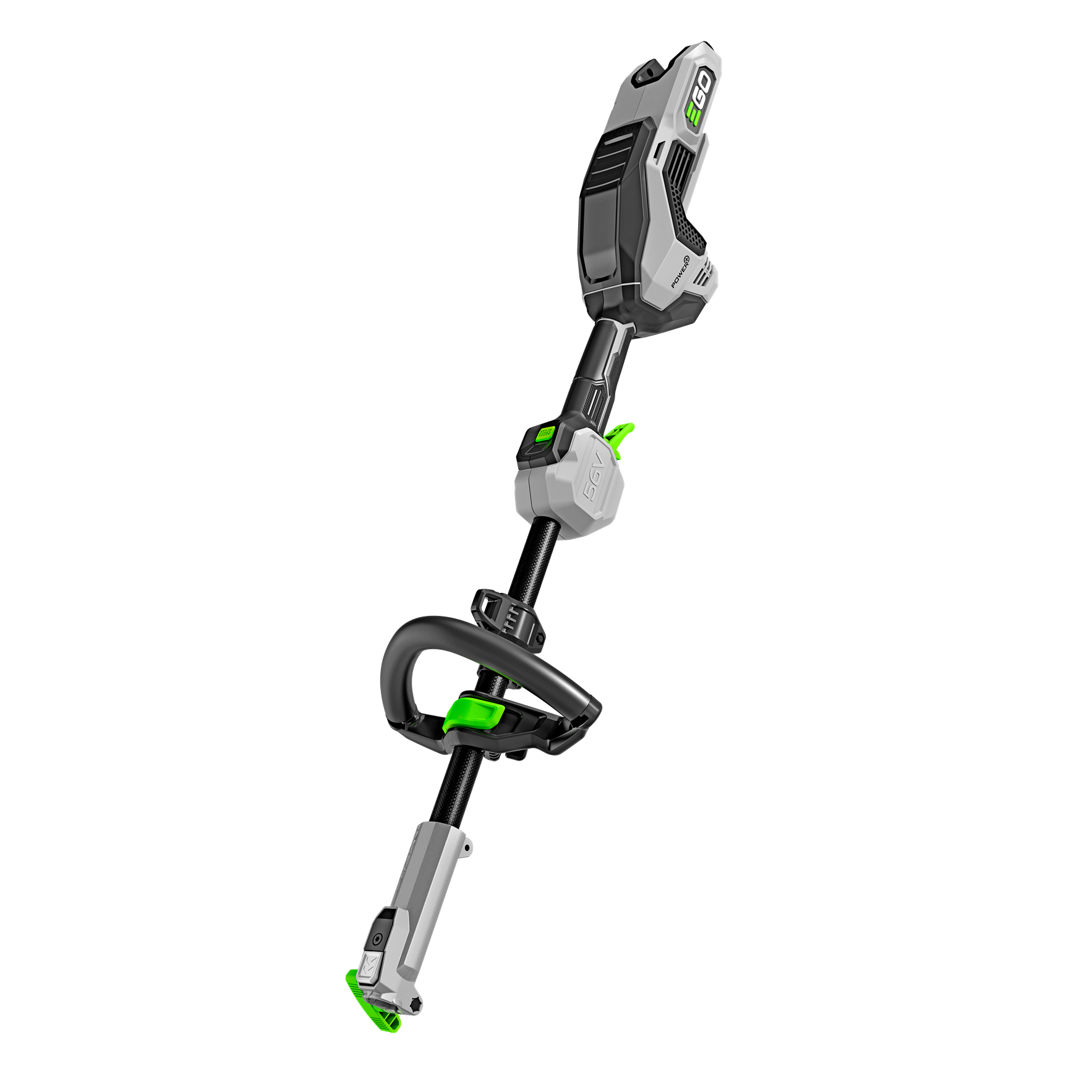 Cordless lightweight power head with ergonomic handle for versatile use in tools and home improvement projects