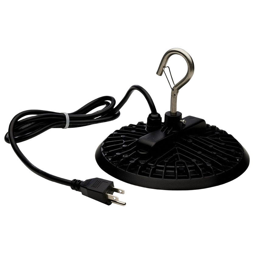 Black high bay LED shop light with hanging hook and plug for Electrical and Lighting & Ceiling Fans collections