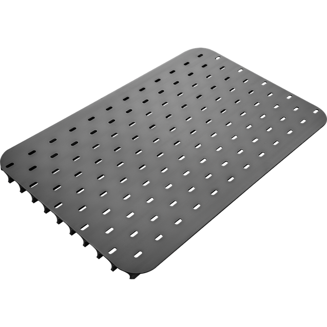 Anodized aluminum searing grate with perforations for even heat distribution in grilling and outdoor living collections