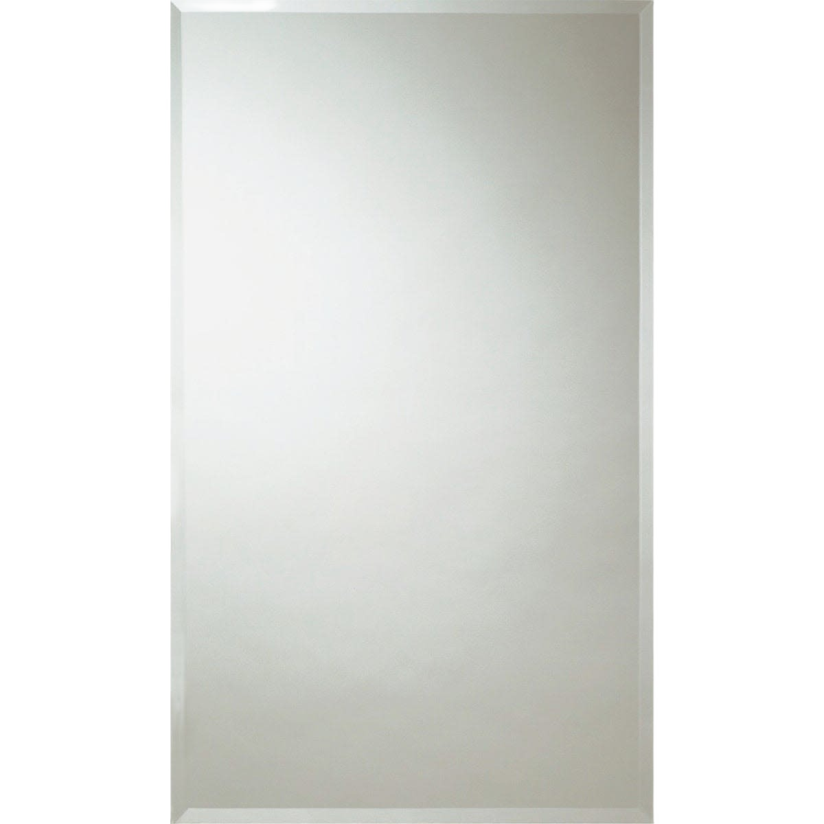 Clear frameless wall mirror with beveled edges for modern home improvement and interior decor projects