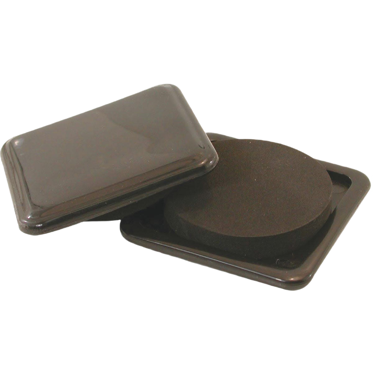 Set of black square furniture glides with foam pads for easy furniture movement in hardware and accessories collections