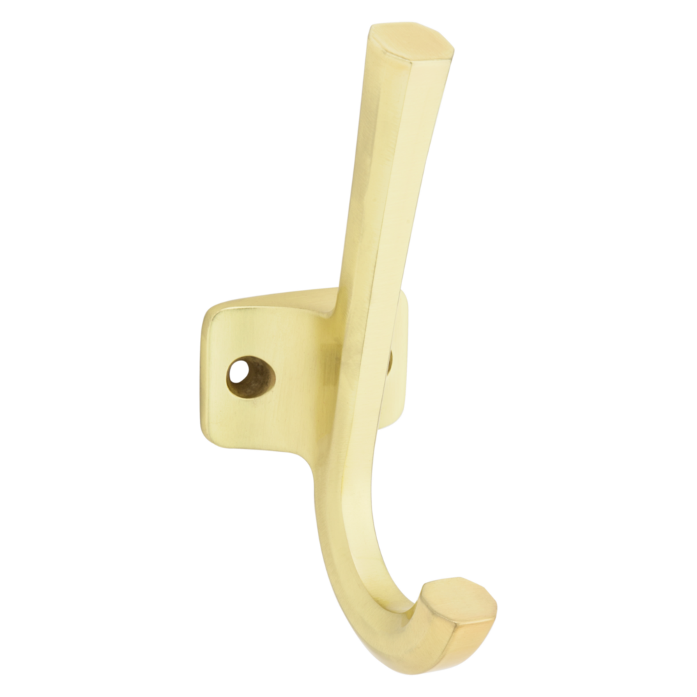 Brushed gold angled hook for home storage and organization in racks and garage storage under $50 projects