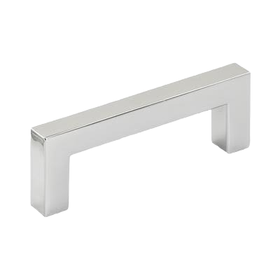 Polished chrome cabinet pull with modern square silhouette for home improvement and furniture accessories under $50