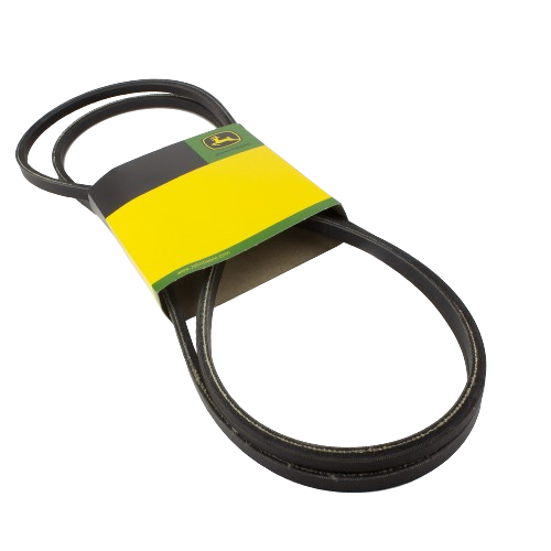 Black rubber round belt with yellow and green branded packaging for tools and home improvement use