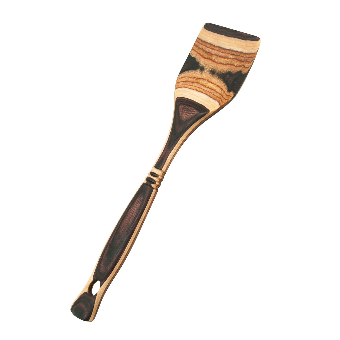 Elegant pakkawood spatula featuring a natural wood grain pattern, crafted for Kitchenware, Kitchen Utensils, and Under $50 collections.