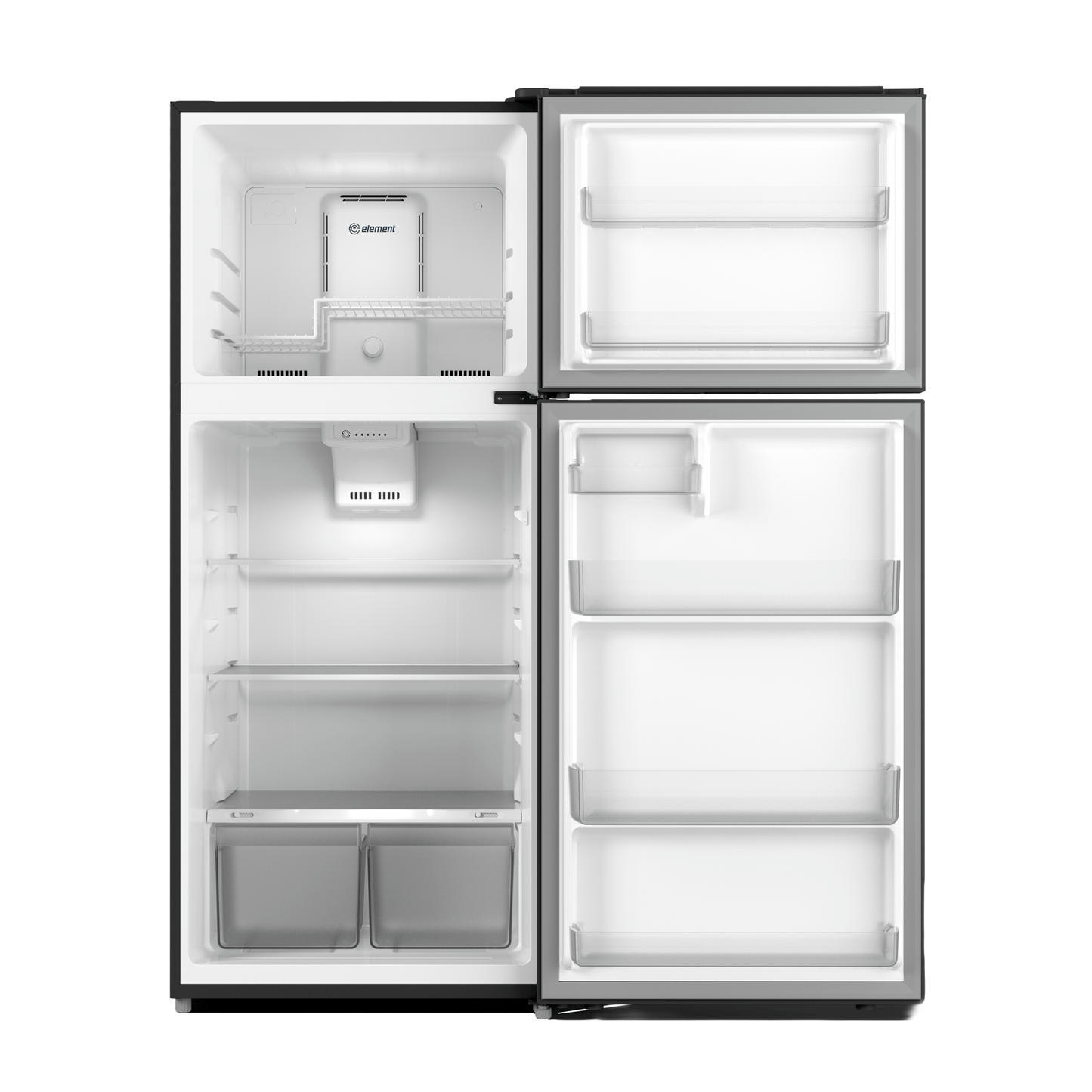 Element Electronics 17.6 cu. ft. Top Freezer Refrigerator, Ice Maker Ready - Black, ENERGY STAR (ENR18TFGCB)