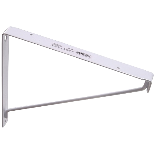 White metal closet shelf bracket with welded support for sturdy shelving in storage and organization collections under $50