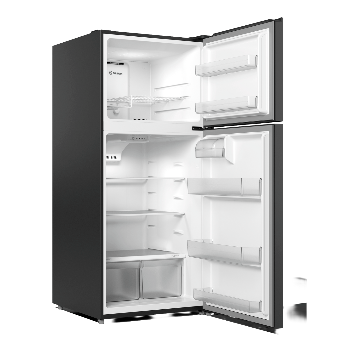 Element Electronics 17.6 cu. ft. Top Freezer Refrigerator, Ice Maker Ready - Black, ENERGY STAR (ENR18TFGCB)