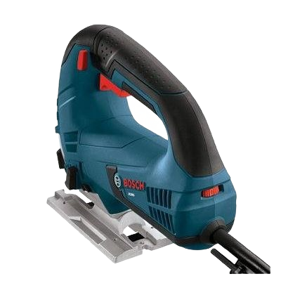 Blue and black Bosch jigsaw with ergonomic top handle and cord for precise cutting in home improvement tasks