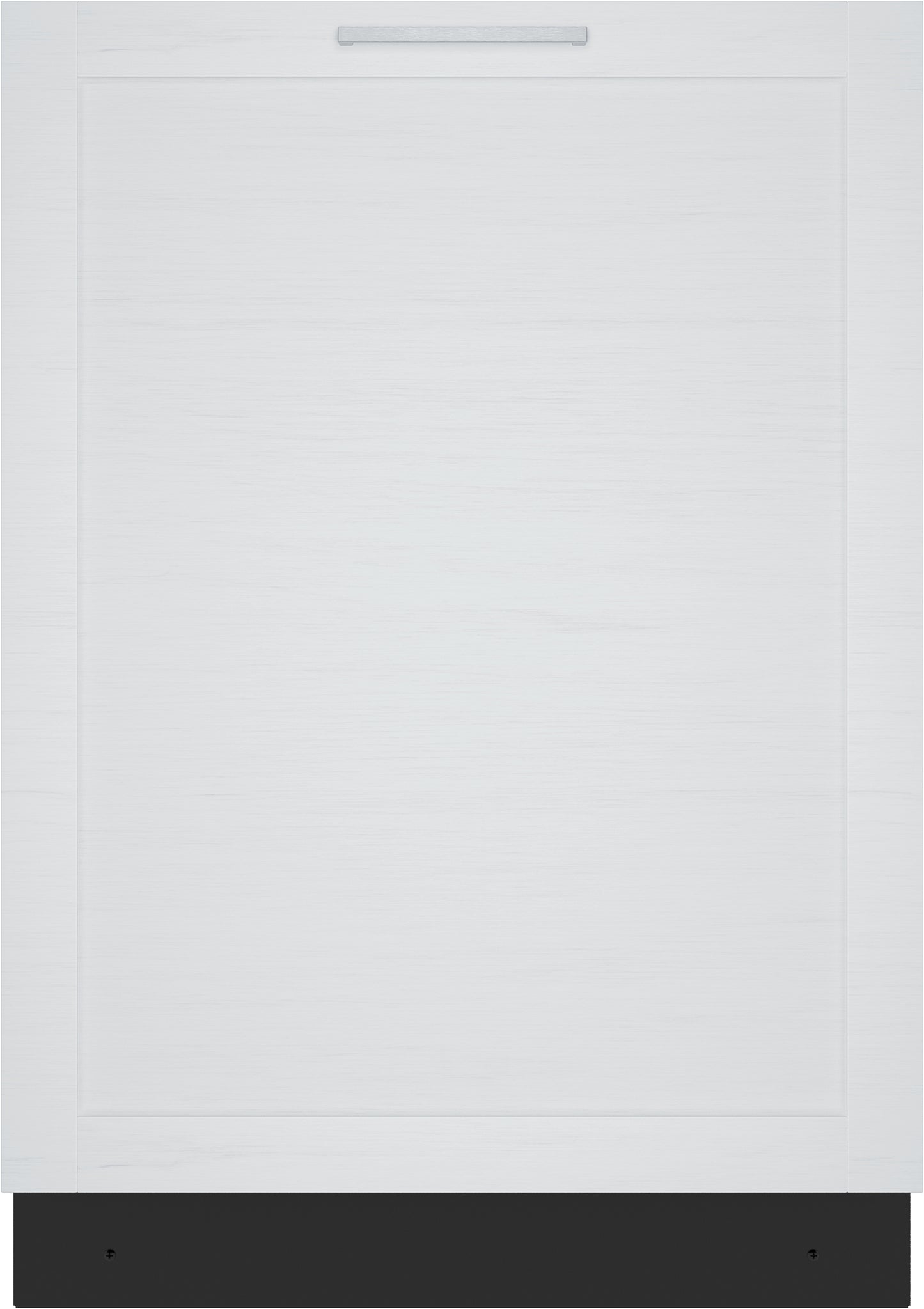 Built-in Bosch 100 Series dishwasher with white panel front and integrated handle from kitchen appliances collection