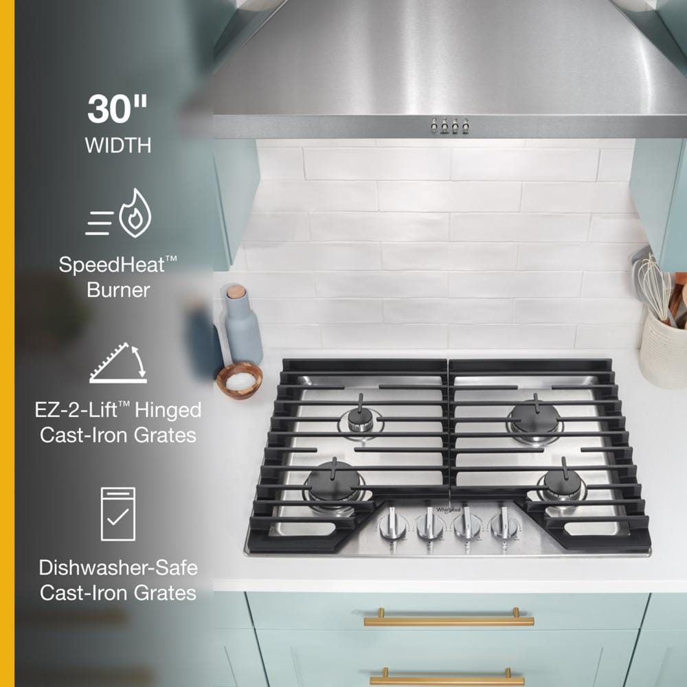 30-inch Gas Cooktop with EZ-2-Lift™ Hinged Cast-Iron Grates