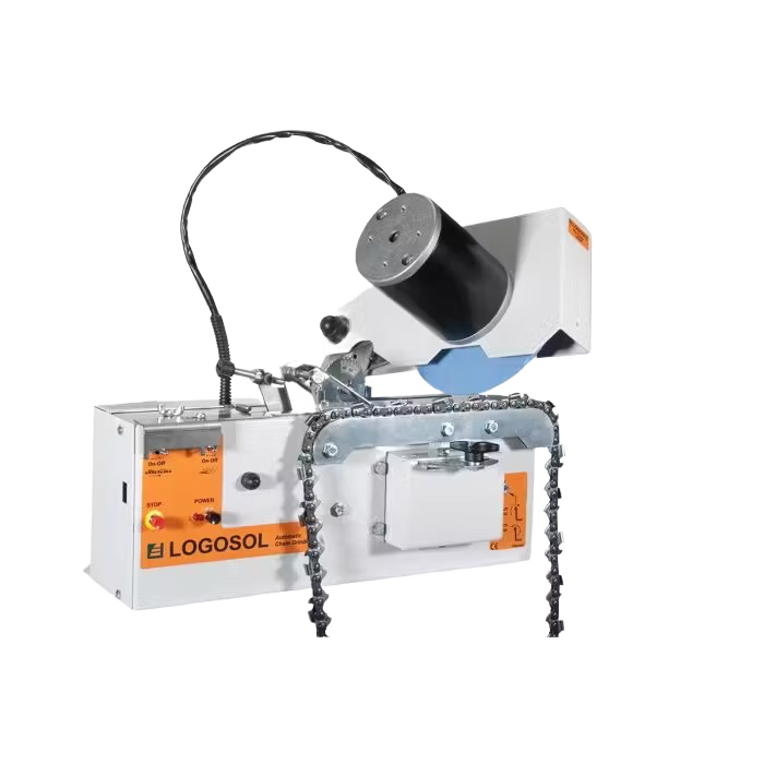 Automatic chain grinder with metal housing and control panel for tool accessories and power tool collections