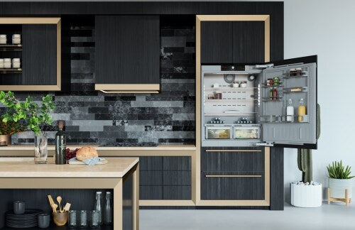 Built-in refrigerator/freezer with right hinge, ice maker, BioFresh drawers, integrated in modern kitchen setting in Appliances collection