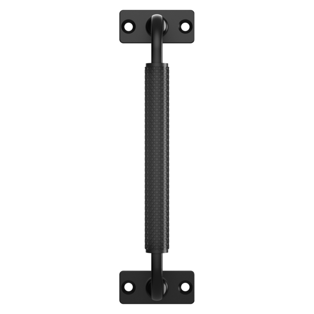 Black textured metal gate pull handle with corrosion-resistant finish for gate hardware in home improvement collections under $50