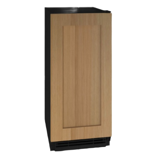 15-inch compact ice maker with wooden reversible hinge door for kitchen and appliances collections