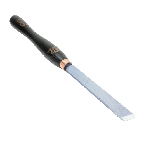 Woodturning skew chisel with smooth black wooden handle and razor-sharp blade for woodworking tools under $100 collection