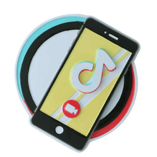 Ornament shaped like a smartphone with TikTok logo, part of Christmas Ornaments & Tree Decorations under $50 collection