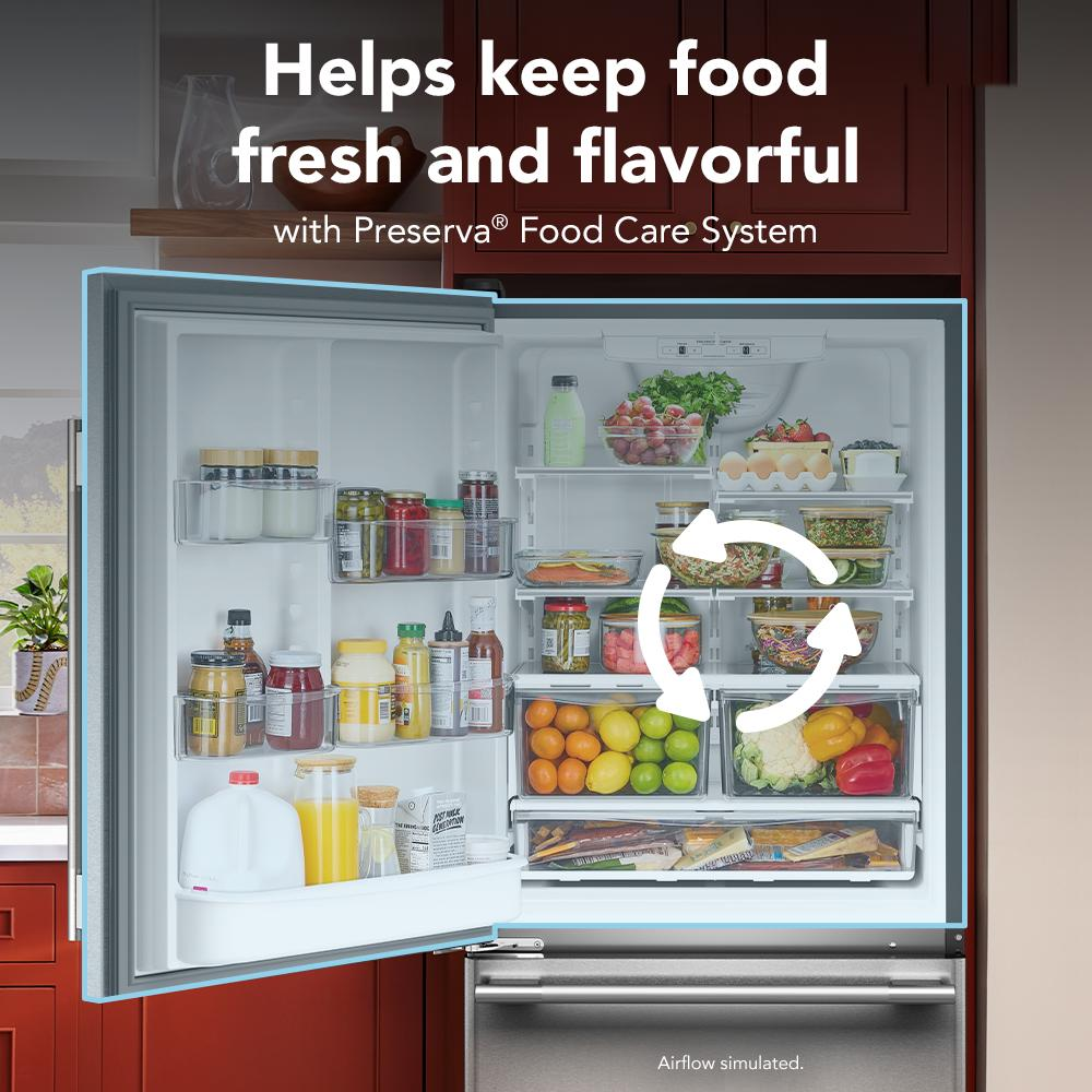 31 Cu. Ft. 36-Inch French Door Refrigerator with Interior Ice and Water Dispenser in PrintShield® Stainless Steel