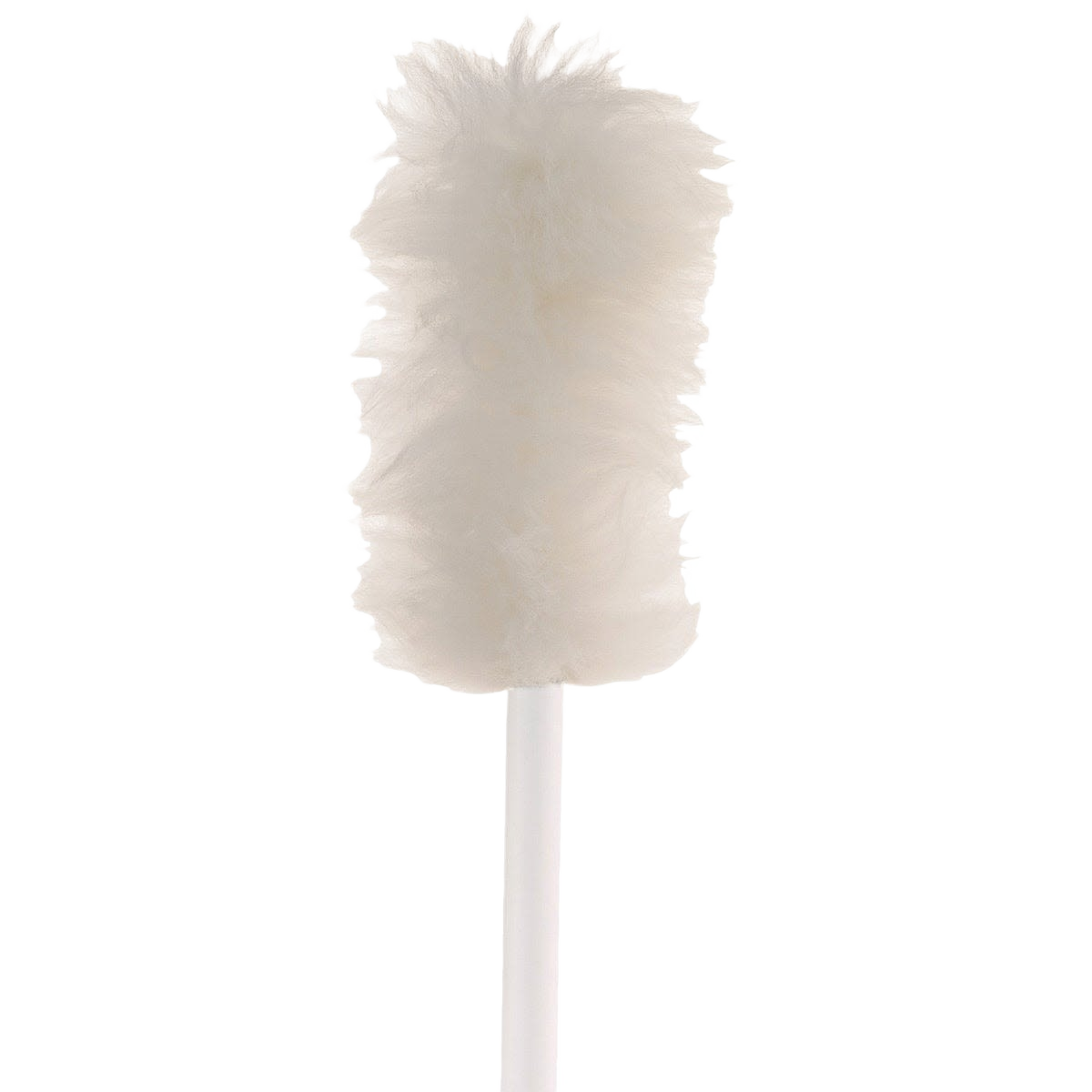 White lambswool duster head with soft fibers on a white handle for cleaning tools under $50 collection