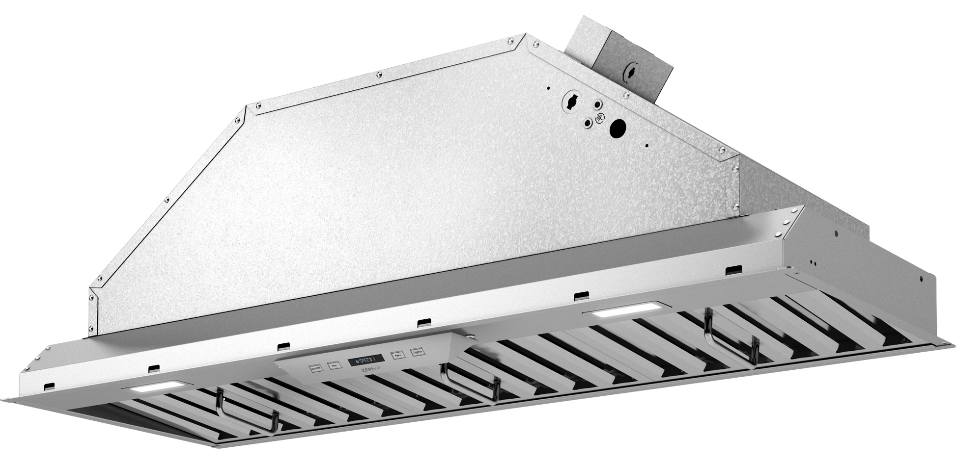 Stainless steel 40-inch insert range hood body with 15-inch depth, featuring electronic controls and LED lighting, suitable for Range Hoods and Kitchen & Kitchenware collections.