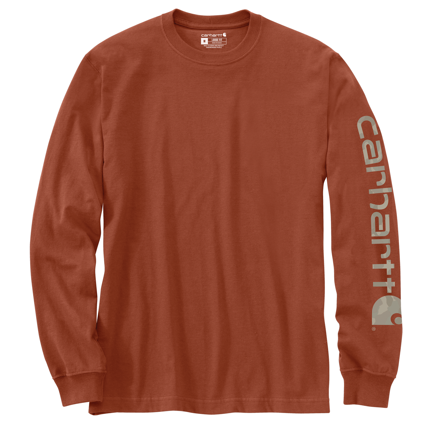 Carhartt Men's Loose Fit Heavyweight Logo Sleeve Graphic Long Sleeve T-Shirt
